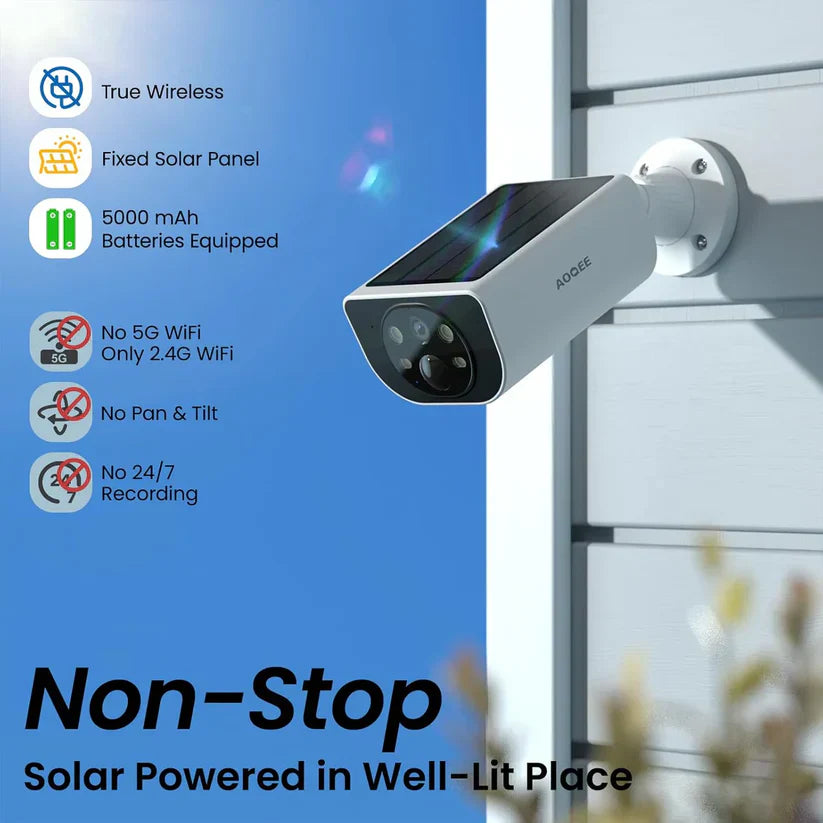 Aoqee SolarGuardâ„¢ 2K Outdoor Security Camera