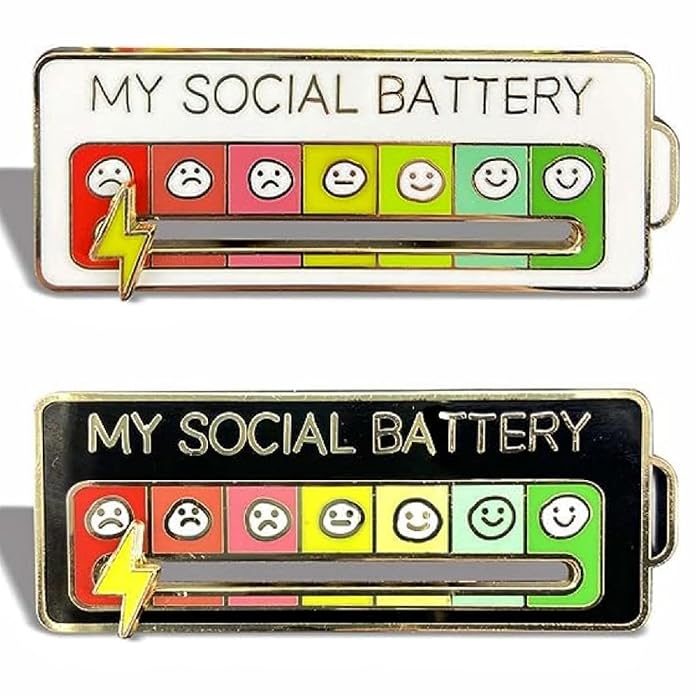 Zavinoxâ„¢  2025 Social Battery Status Brooch