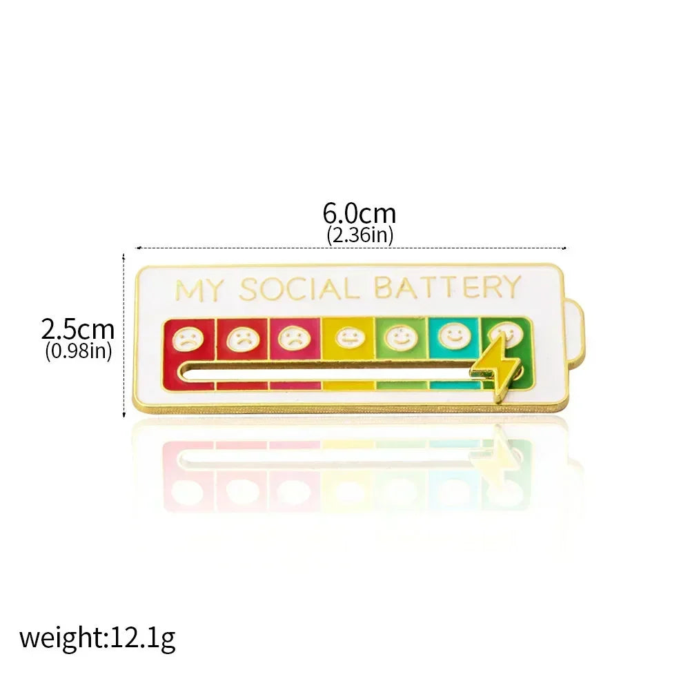 Zavinoxâ„¢  2025 Social Battery Status Brooch
